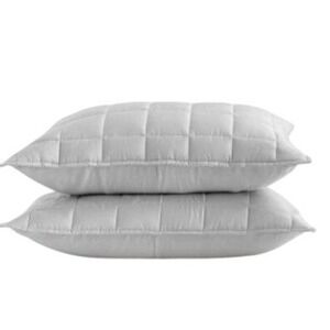 NWOT Quince Bamboo Box Quilted Sham Set – Standard, Light Grey (2 Shams)